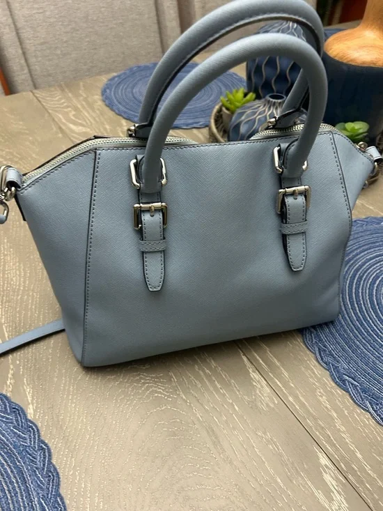Michael Kors Powder Blue Saffiano Leather Satchel with Detachable Strap - Picture 3 of 10